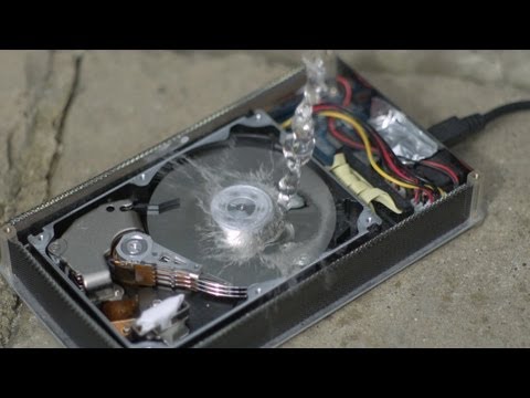 hard drive in slow mo