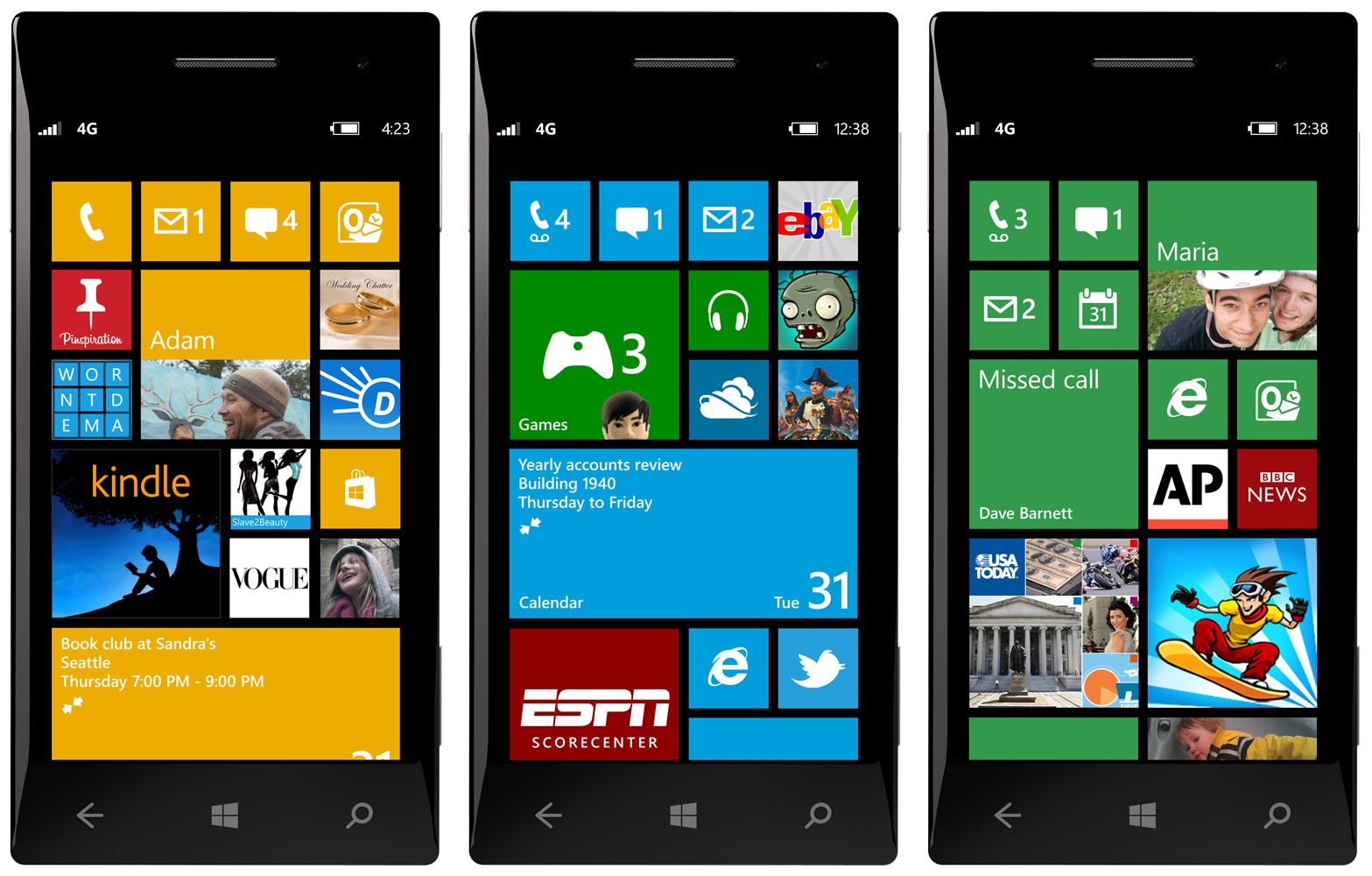 windows phone 8 start screens