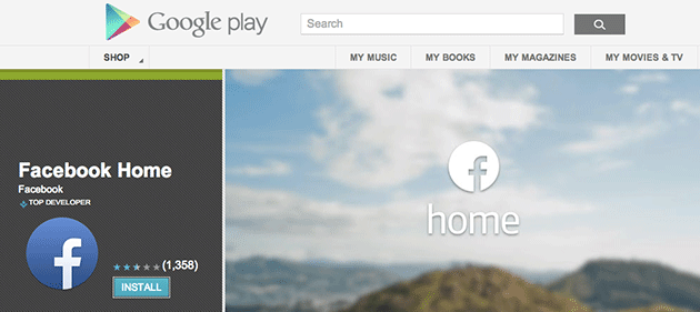 Facebook Home on Google Play