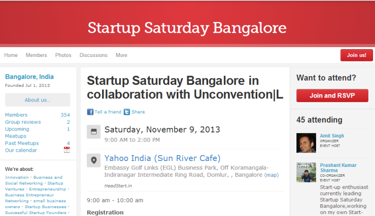 Startup Saturday Bangalore